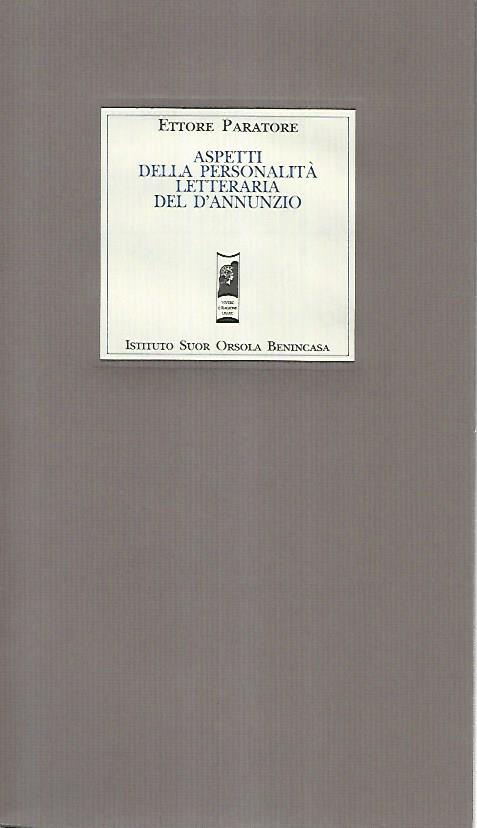 Aspetti della personalità letteraria del D'Annunzio - copertina