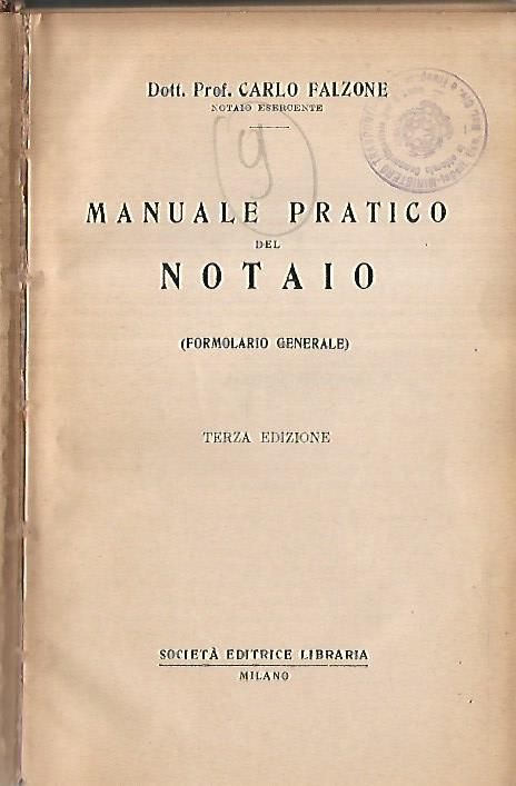 Manuale pratico del notaio - copertina