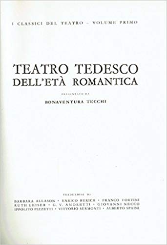 Teatro tedesco dell'età romantica - copertina