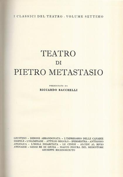 Teatro di Pietro Metastasio - copertina