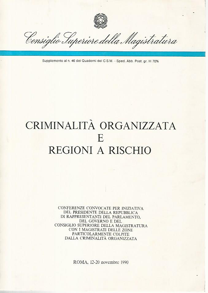 Criminalità organizzata e regioni a rischio - copertina