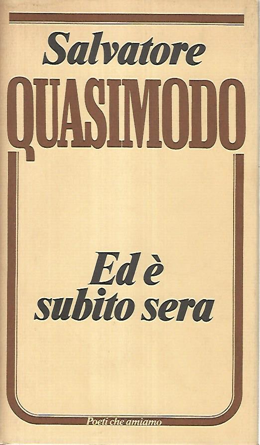 Ed è subito sera - copertina