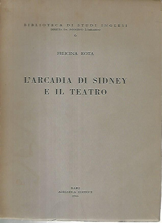 L'Arcadia di Sidney e il teatro - copertina