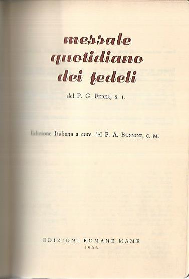 Messale quotidiano dei fedeli - copertina