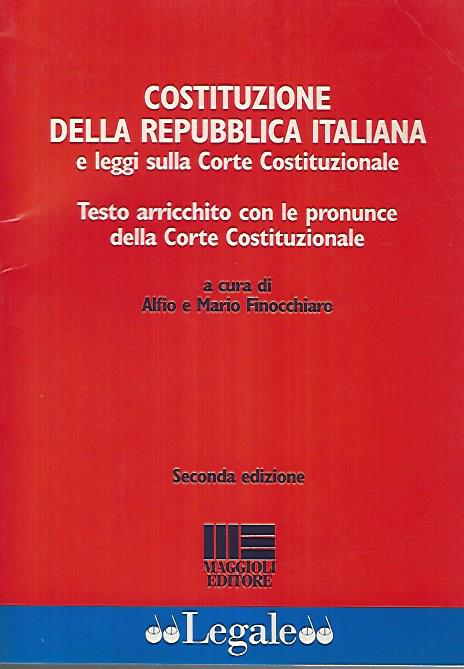 Costituzione della Repubblica italiana e leggi su Corte costituzionale - copertina