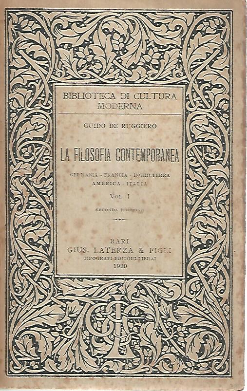 La filosofia contemporanea I - copertina