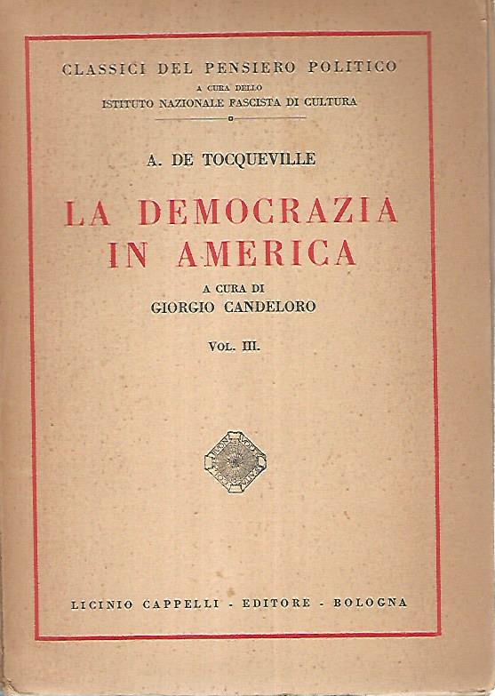 La democrazia in America. Vol III - copertina