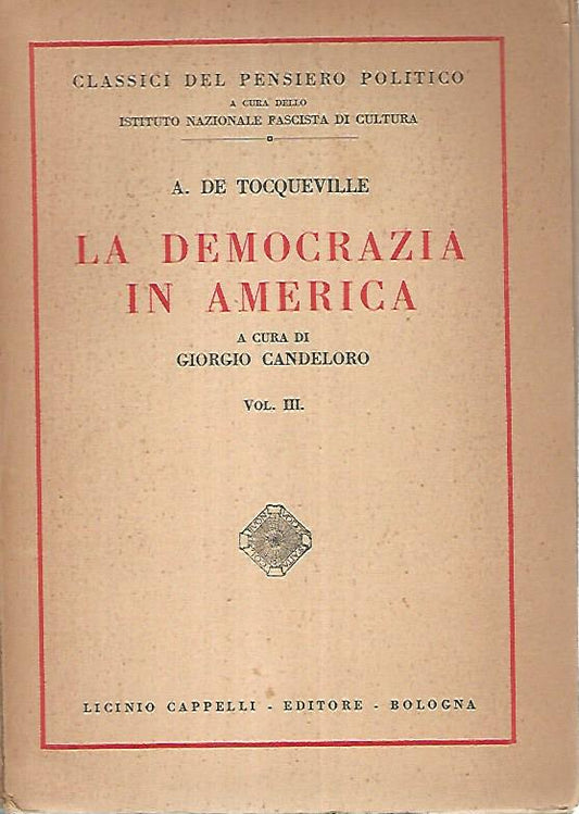 La democrazia in America. Vol III - copertina