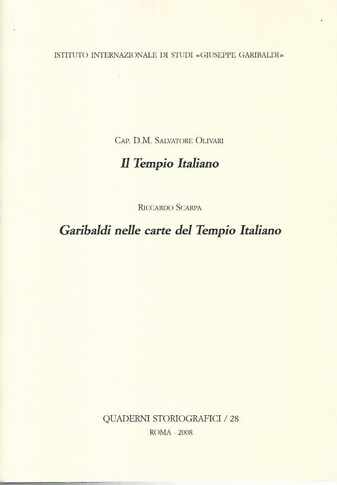 Il tempio italiano. Garibaldi nella carte del tempio italiano - copertina
