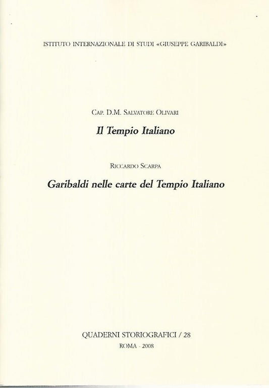 Il tempio italiano. Garibaldi nella carte del tempio italiano - copertina