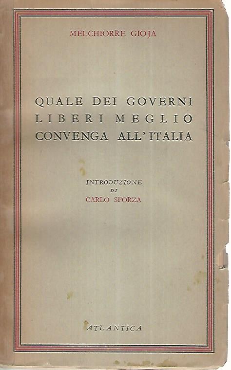 Quale dei governi liberi meglio convenga all'Italia - copertina