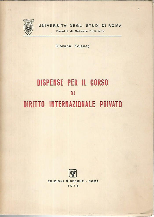 Dispense per il corso di diritto internazionale privato - copertina