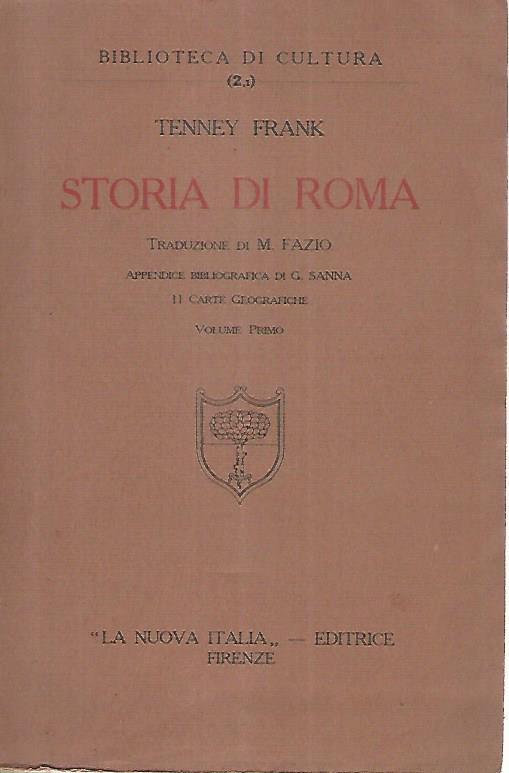 Storia di Roma. Volume primo - copertina