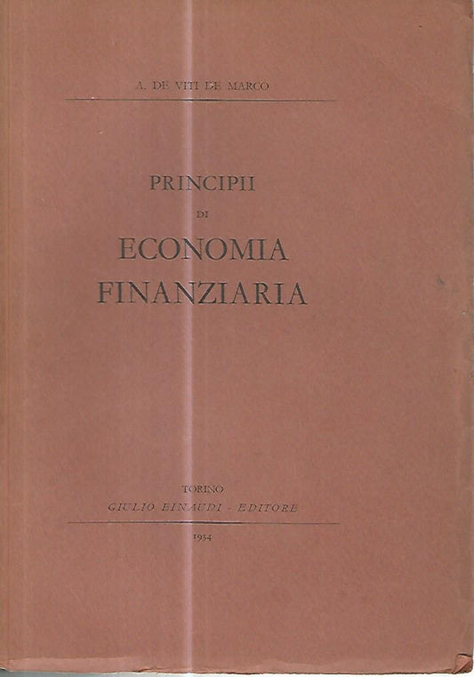 Principii di economia finanziaria - copertina