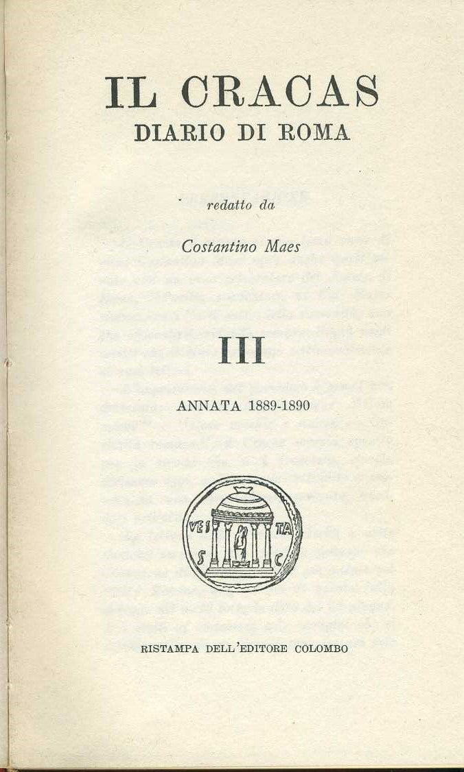 Il Cracas. Diario di Roma III - copertina