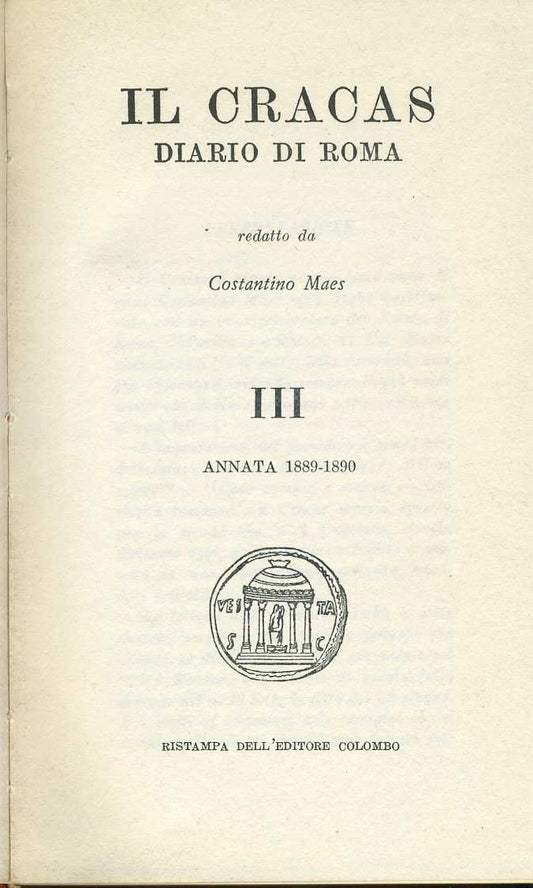 Il Cracas. Diario di Roma III - copertina