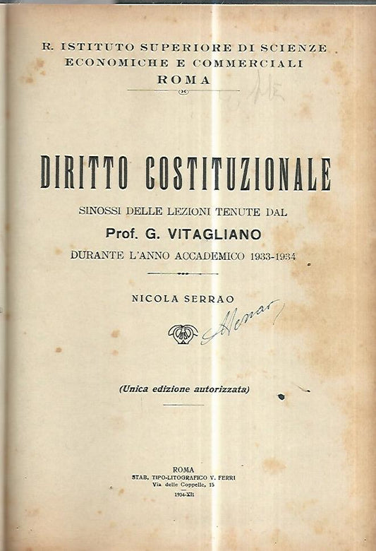 Diritto costituzionale - copertina