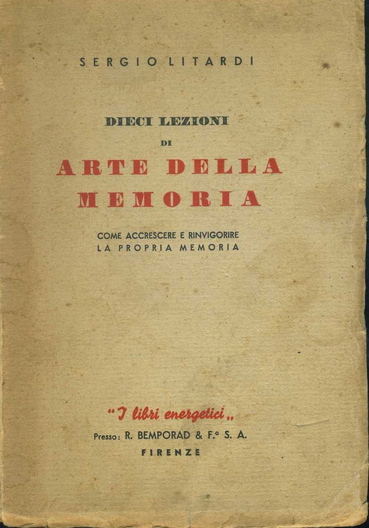 Dieci lezioni di arte della memoria - copertina