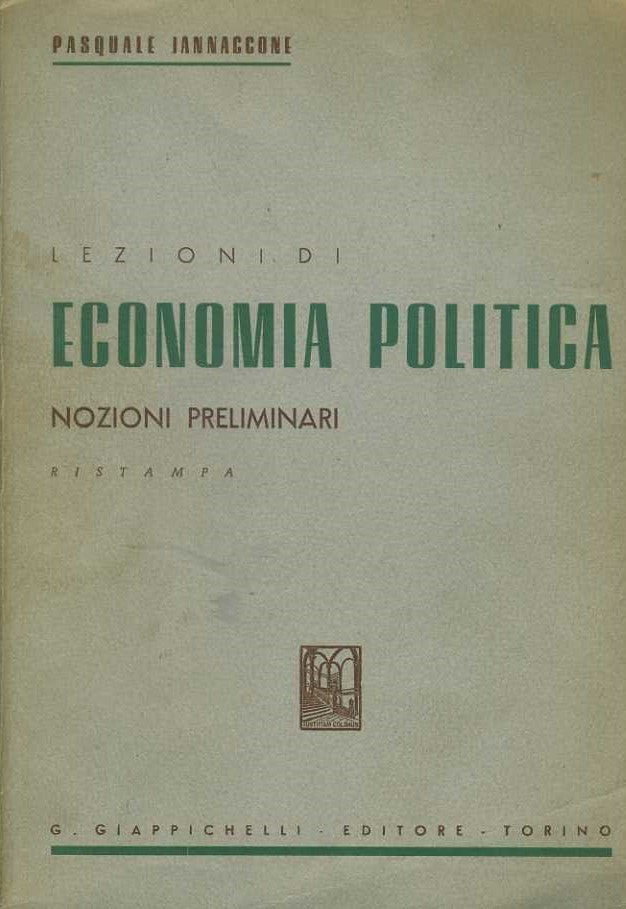Lezioni di economia politica. Nozioni Preliminari - copertina