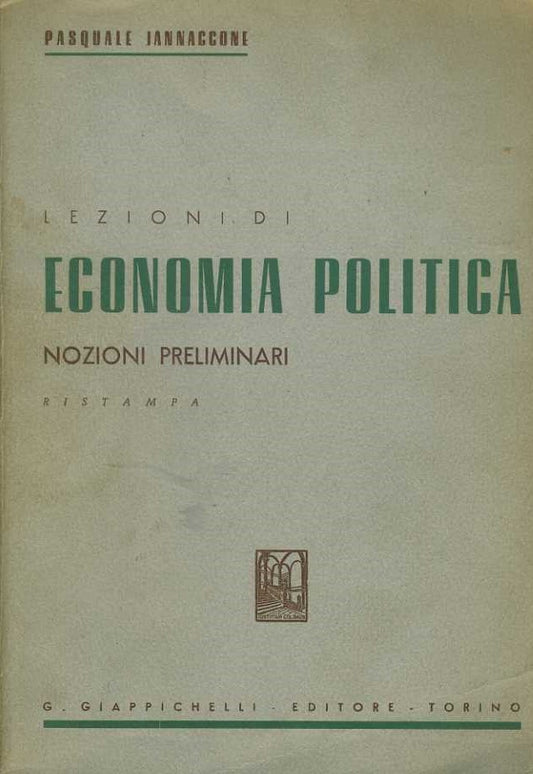 Lezioni di economia politica. Nozioni Preliminari - copertina