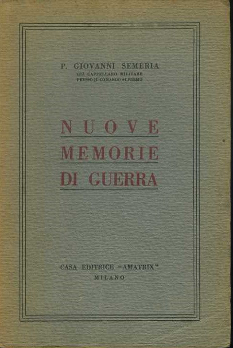 Nuove memorie di Guerra - copertina