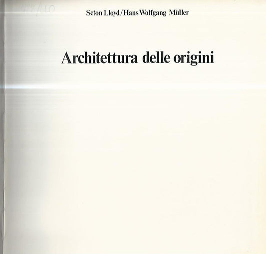 Architettura delle origini - copertina