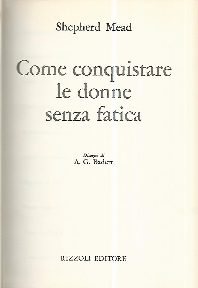 Come conquistare le donne senza fatica - copertina