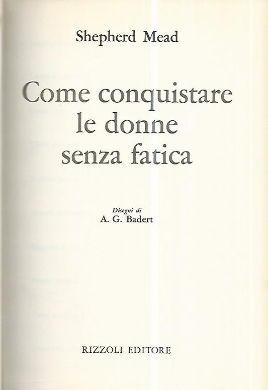 Come conquistare le donne senza fatica - copertina