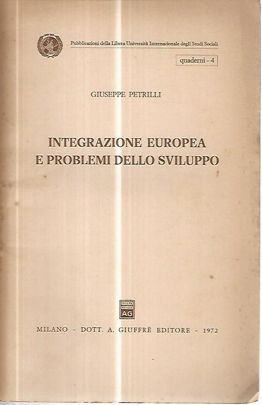 Integrazione europea e problemi dello sviluppo - copertina
