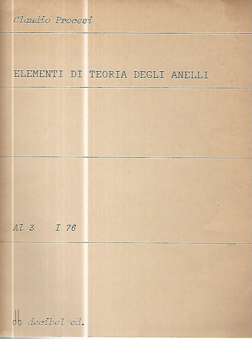 Elementi di teoria degli anelli - copertina