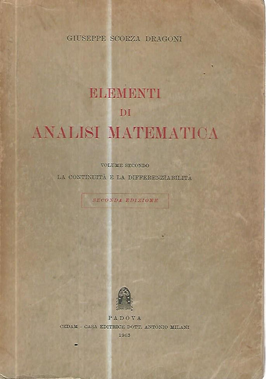 Elementi di analisi matematica. Volume secondo - copertina