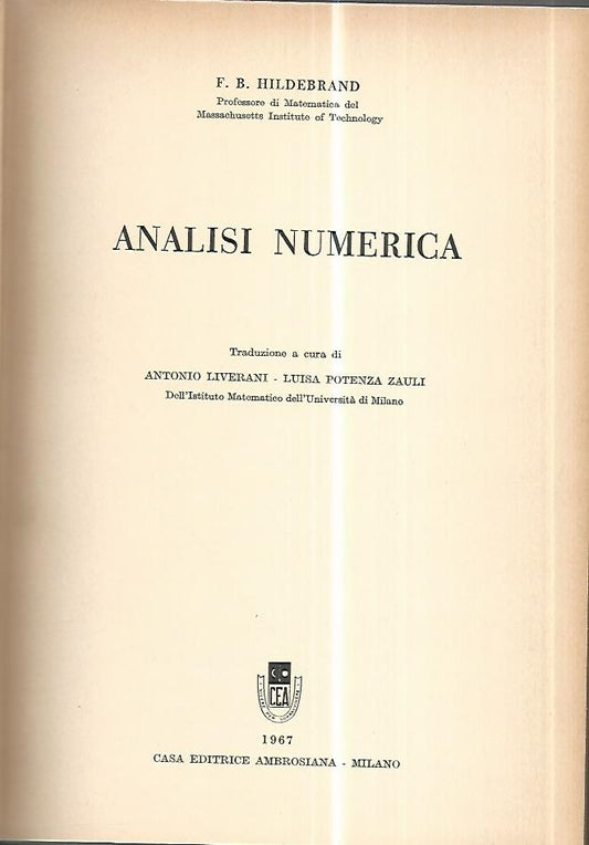 Analisi numerica - copertina