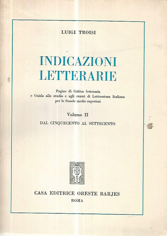 Indicazioni letterarie. Vol II - copertina