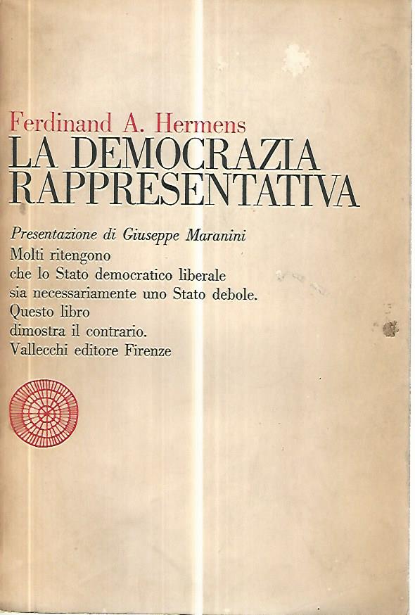 La democrazia rappresentativa - copertina