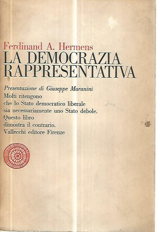 La democrazia rappresentativa - copertina