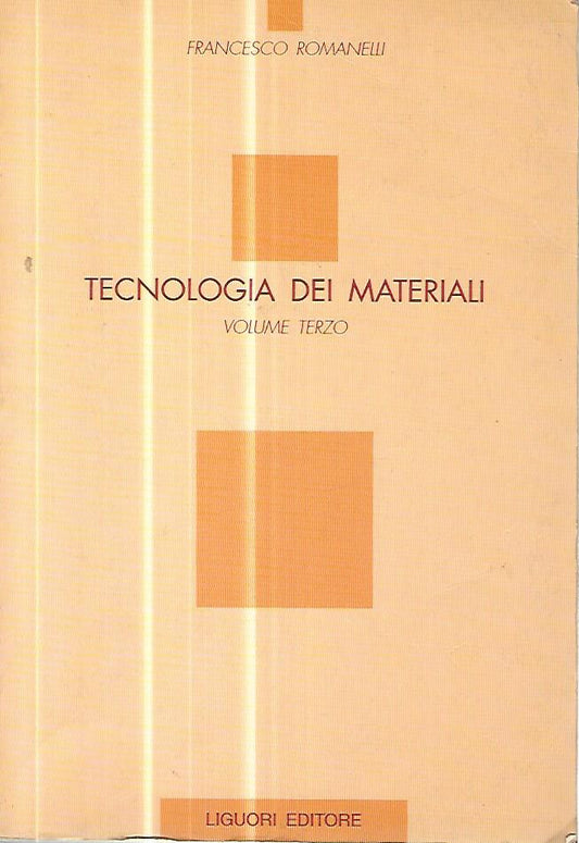 Tecnologia dei materiali. Volume terzo - copertina