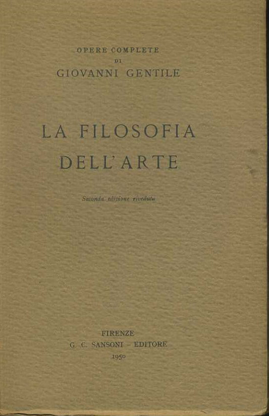 La filosofia dell'arte - copertina