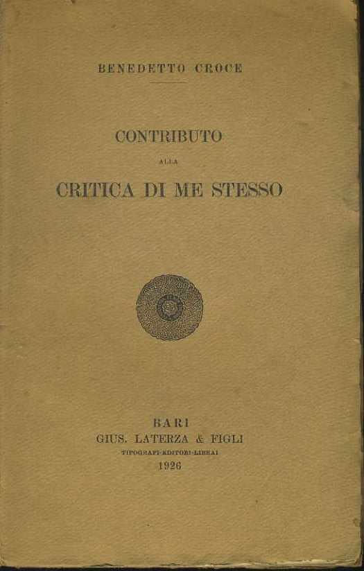 Contributo alla critica di me stesso - copertina