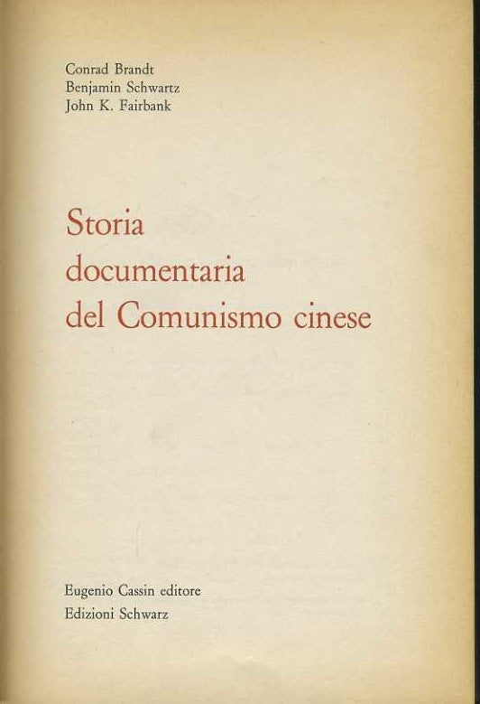 Storia documentaria del comunismo cinese - copertina