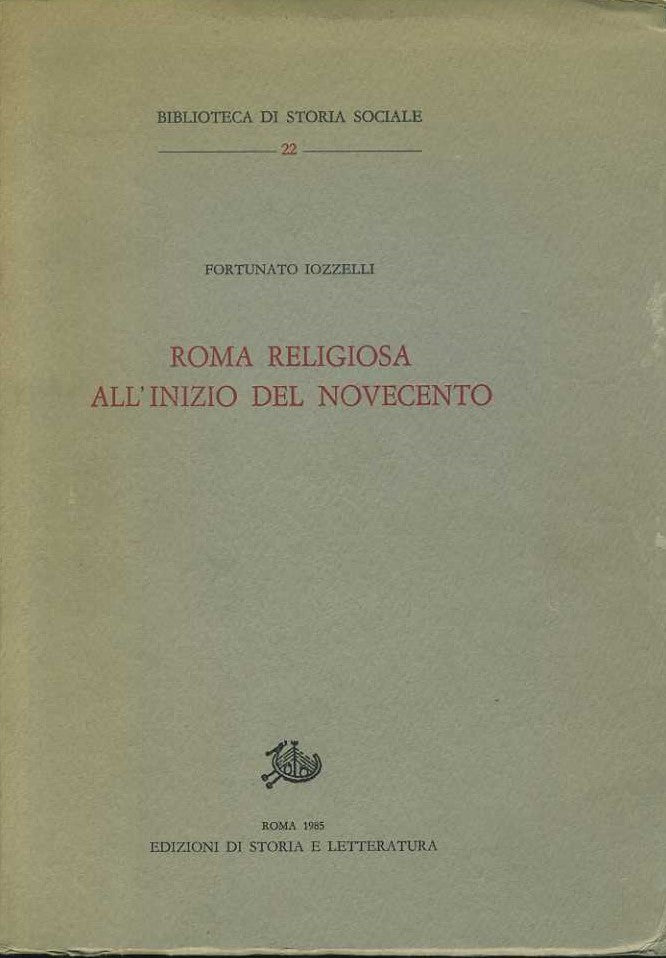 Roma religiosa all'inizio del novecento - copertina