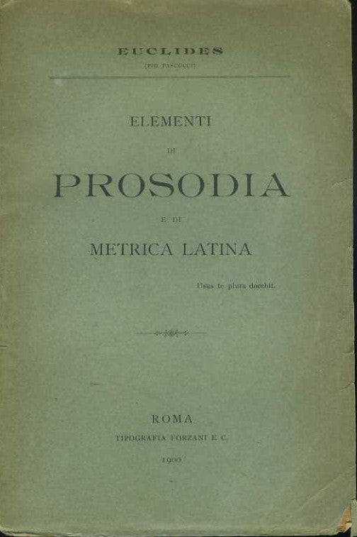 Elementi di prosodia e di metrica latina - copertina