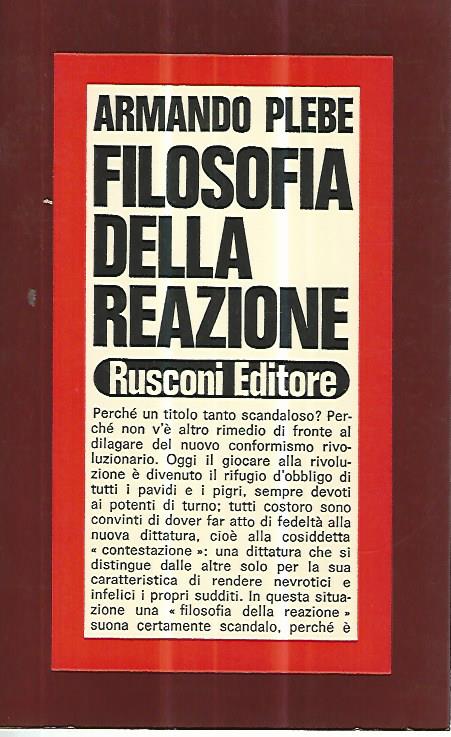 Filosofia della reazione - copertina