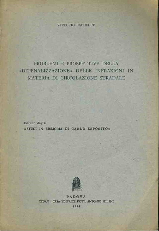 Problemi e prospettive della depenalizzazione delle infrazioni in materia di circolazione stradale - copertina