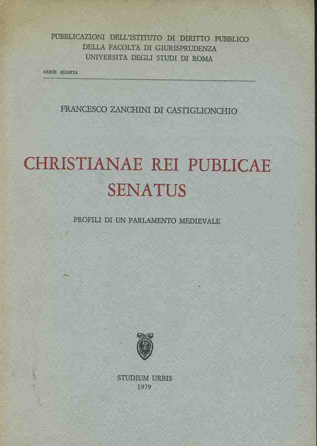 Christianae rei publicae senatus - copertina