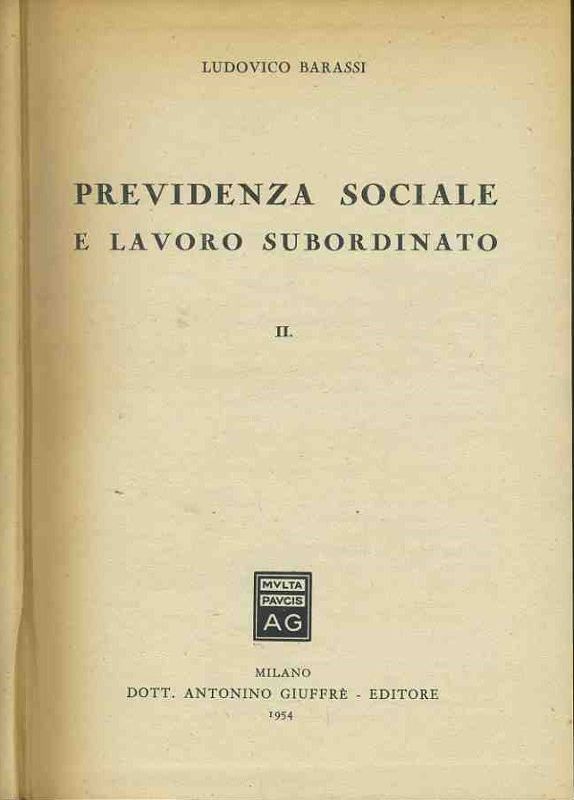 Previdenza sociale e lavoro subordinato - copertina