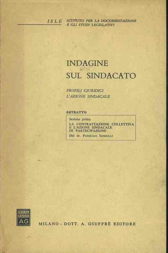 Indagine sul sindacato. Estratto - copertina
