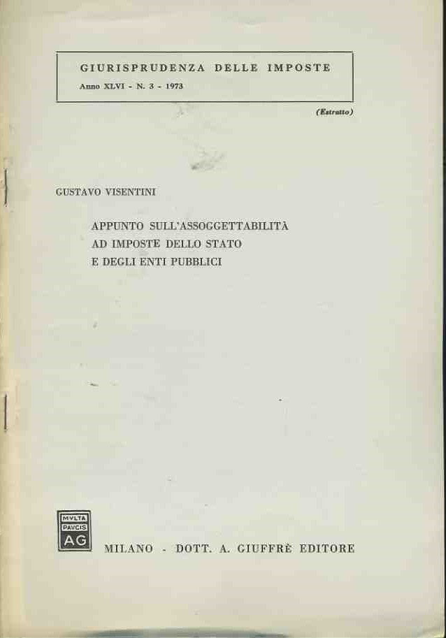 Appunto sull'accessibilità ad imposte dello stato ed enti pubblici. Estratto - copertina