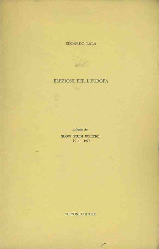 Elezioni per l'Europa. Estratto - copertina