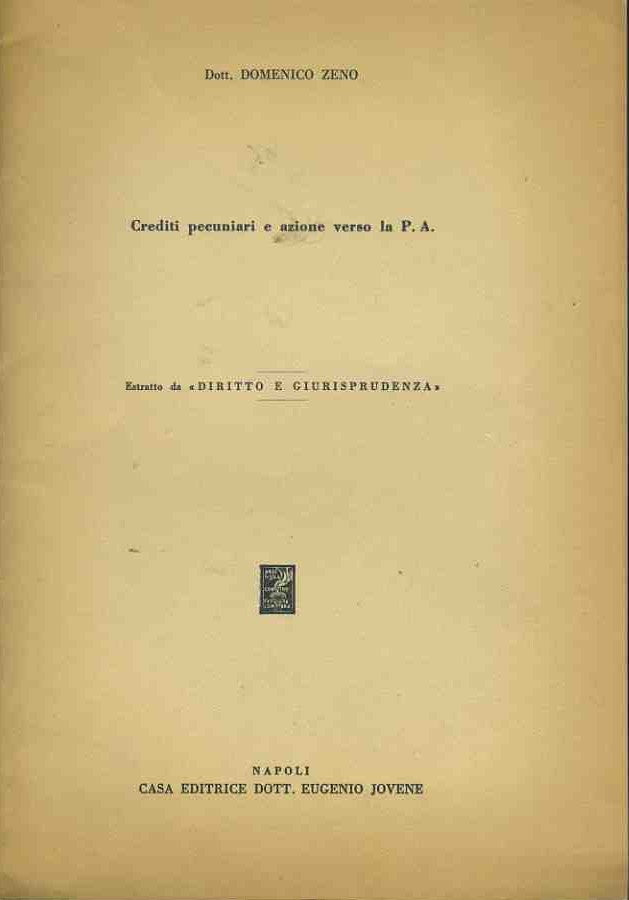 Crediti pecuniari e azione verso la P.A. Estratto - copertina