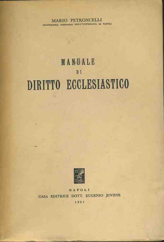 Manuale di diritto ecclesiastico - copertina